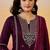 floral zari embroidered notch neck straight kurta with trousers & dupatta