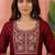embroidered  round neck kurta & trousers with dupatta