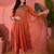 zari sequence embroidered a-line kurta & trousers with dupatta