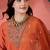 zari sequence embroidered a-line kurta & trousers with dupatta