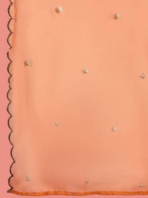 zari sequence embroidered a-line kurta & trousers with dupatta 4