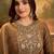 thread zari sequence embroidered with foil printed kurta with trousers & dupatta