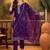 ethnic motifs embroidered v-neck sequinned straight kurta with trousers & dupatta