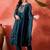floral yoke design sequinned chinon silk anarkali kurta with trousers and dupatta