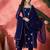 women zari sequence thread embroidered straight  kurta with trousers & dupatta
