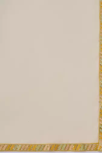 women zari sequence embroidered kurta & trousers with dupatta