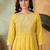 embroidered  round neck kurta & trousers with dupatta