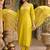 embroidered v-neck kurta & trousers with dupatta kurta set