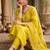 embroidered v-neck kurta & trousers with dupatta kurta set