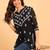 Women black lucknowi chikankari floral embroidered georgette a-line kurti