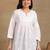 Women white pure cotton ethnic motifs embroidered lucknowi chikankari flared short kurtis