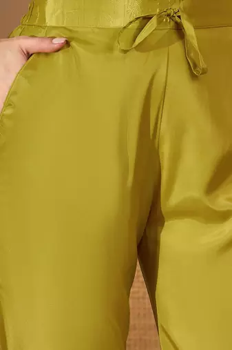 women woven design kurta with trousers & dupatta