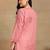 Women coral pure cotton floral embroidered lucknowi chikankari flared short kurtis