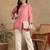 Women coral pure cotton floral embroidered lucknowi chikankari flared short kurtis