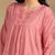 Women coral pure cotton floral embroidered lucknowi chikankari flared short kurtis