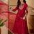 zari sequence embroidered kurta with trousers & dupatta