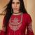 zari sequence embroidered kurta with trousers & dupatta