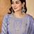 floral embroidered thread work chinon silk a-line kurta with palazzos &  dupatta