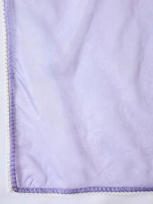 floral embroidered thread work chinon silk a-line kurta with palazzos &  dupatta 4