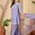 floral embroidered thread work chinon silk a-line kurta with palazzos &  dupatta