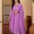 women ethnic motifs printed empire kurta with trousers & with dupatta