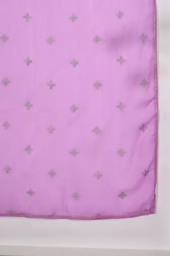 women ethnic motifs printed empire kurta with trousers & with dupatta