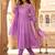 printed v-neck kurta & trousers with dupatta