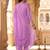 printed v-neck kurta & trousers with dupatta