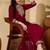 paisley yoke design notch neck thread work straight kurta with trousers & dupatta