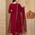 embroidered round neck kurta & trousers with dupatta