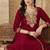 embroidered round neck kurta & trousers with dupatta