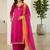 women embroidered notch neck kurta with trousers & dupatta