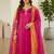 women embroidered notch neck kurta with trousers & dupatta