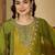 floral embroidered round neck zari kurta with palazzos & dupatta