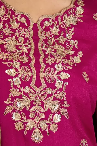 floral embroidered zari and sequinned straight kurta with sharara & dupatta