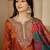 ethnic motifs embroidered thread work straight kurta with trouser & dupatta