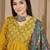 geometric embroidered empire sequinned straight kurta with trouser & dupatta