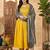 embroidered v-neck kurta & trousers with dupatta