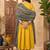 embroidered v-neck kurta & trousers with dupatta