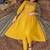 embroidered v-neck kurta & trousers with dupatta