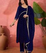 women ethnic motifs printed panelled gotta patti kurta sets