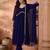women embroidered v-neck kurta with trousers & dupatta