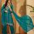 zari sequence thread embroidered straight kurta with palazzos & dupatta