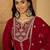 georgette zari sequence embroidered kurta with palazzos and dupatta