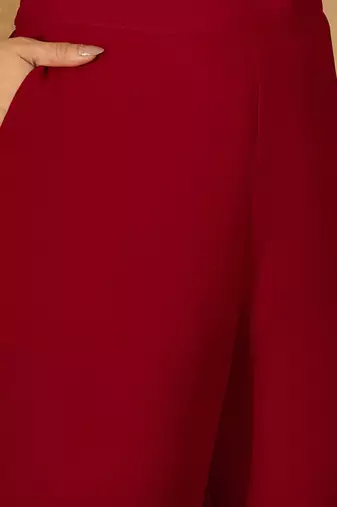 georgette zari sequence embroidered kurta with palazzos and dupatta