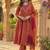 embroidered v-neck kurta trousers & dupatta