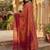 embroidered v-neck kurta trousers & dupatta