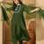 ethnic motifs embroidered pleated thread work kurta with palazzos & dupatta