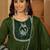 ethnic motifs embroidered pleated thread work kurta with palazzos & dupatta