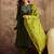 floral embroidered round neck thread work kurta with trousers & dupatta